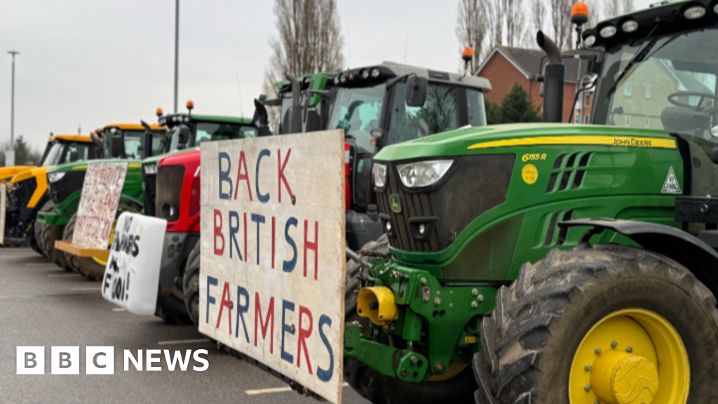 Nottingham: Farmers stage tractor protests over tax changes