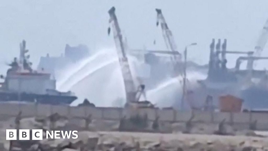 Egypt says drone attack caused fire on gas ships at Mediterranean port