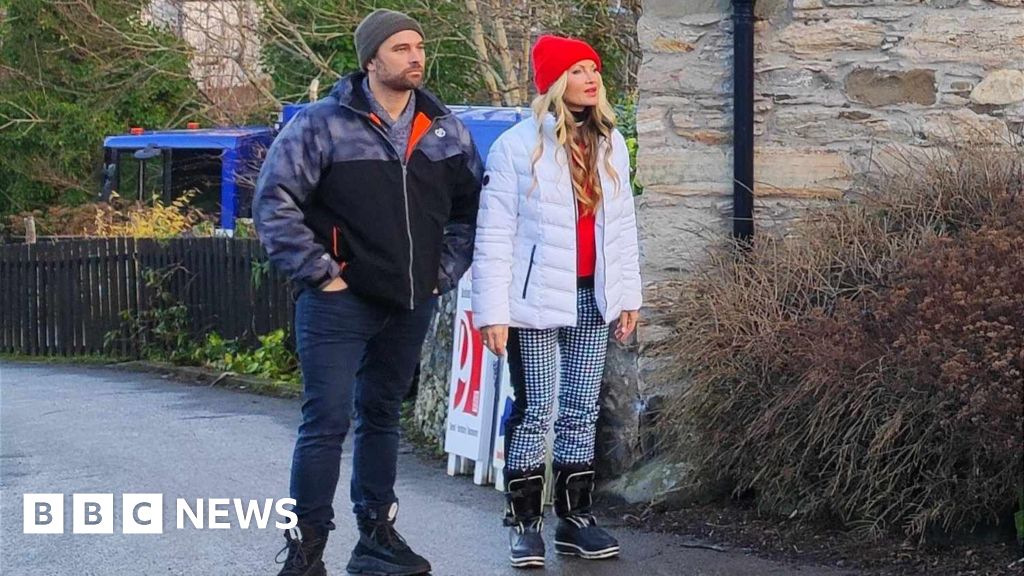 Caprice Bourret Films Christmas Movie at Scottish Bookshop