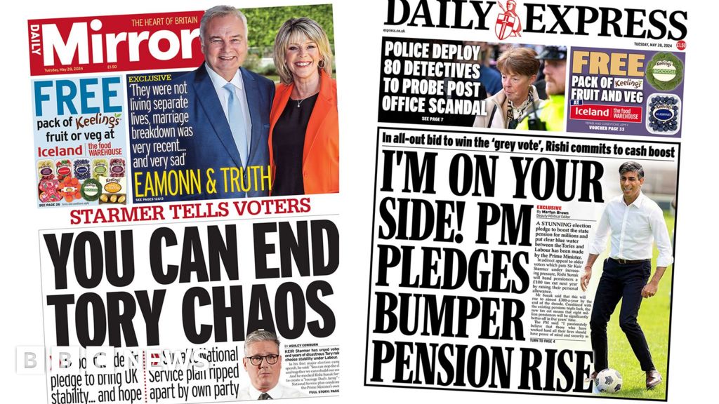 The Papers: 'End Tory chaos' and 'PM's pensioner tax cut'