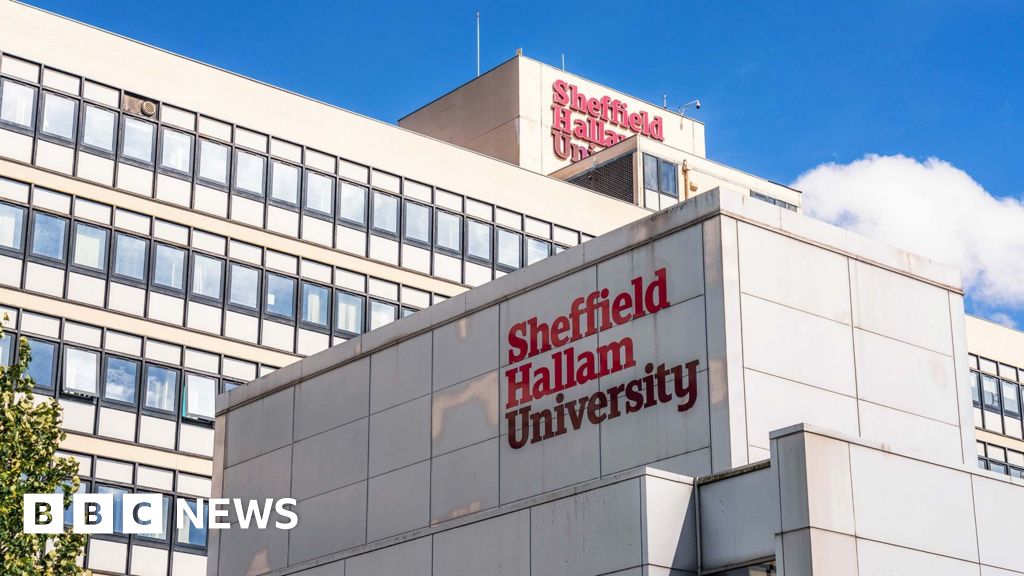 An outside shot of Sheffield Hallam University on a sunny day