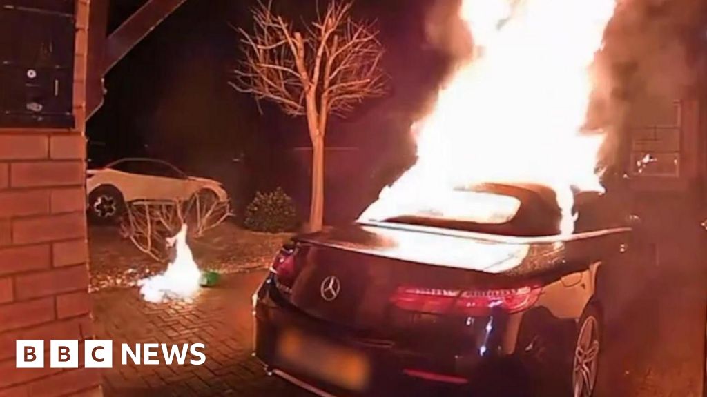 Car bursts into flames in driveway in Great Billing arson attack