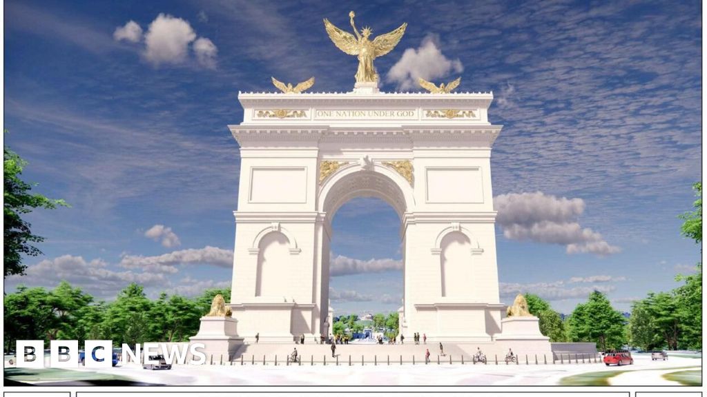 Trump unveils giant gold-accented victory arch design for Washington DC