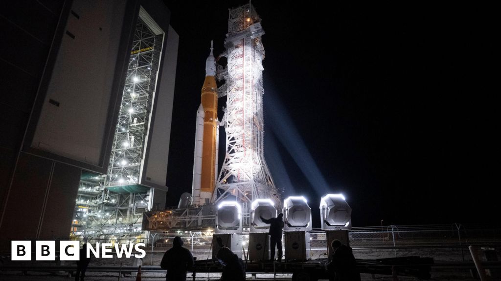 Nasa's Artemis Moon rocket rolls back to pad for possible April launch