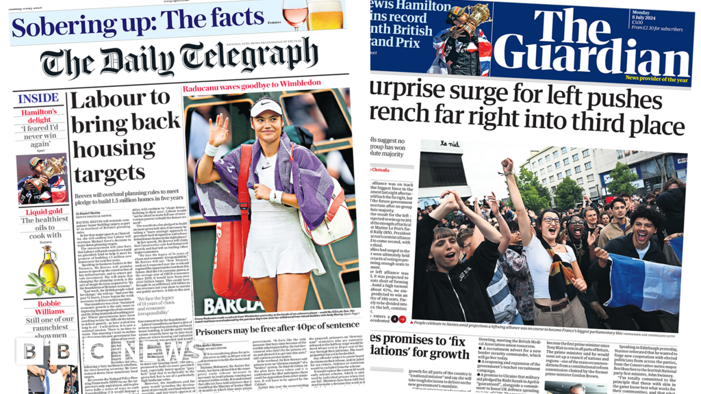 The Papers: 'Surprise surge' for France's left, and Reeves to unveil housing plans