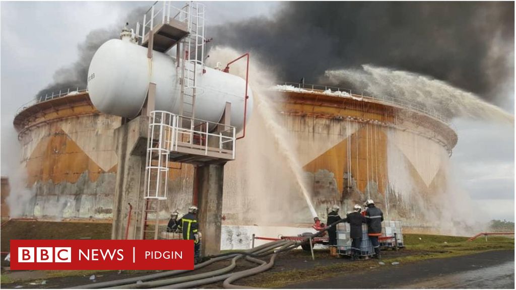 Sygdom i dag petulance SONARA Fire: Cameroon refinery big tanker still di burn - BBC News Pidgin
