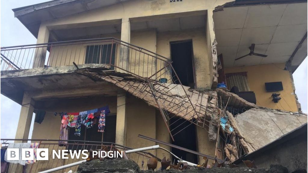 Building Collapse Two storey building fall down as landlord try to