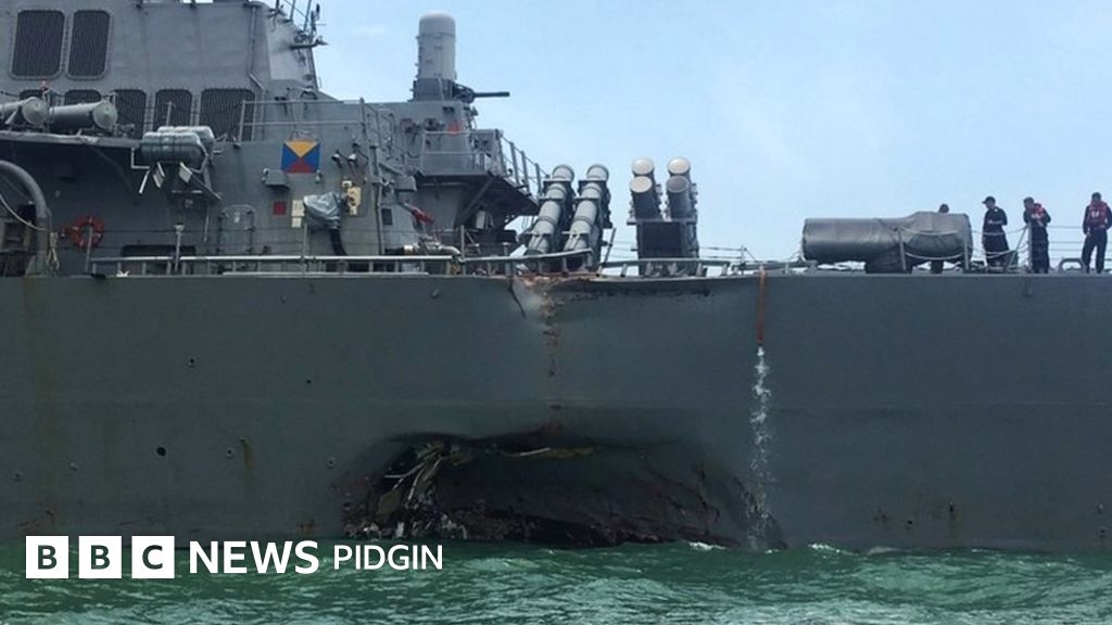 US Navy ship and oil tanker jam near Singapore BBC News Pidgin