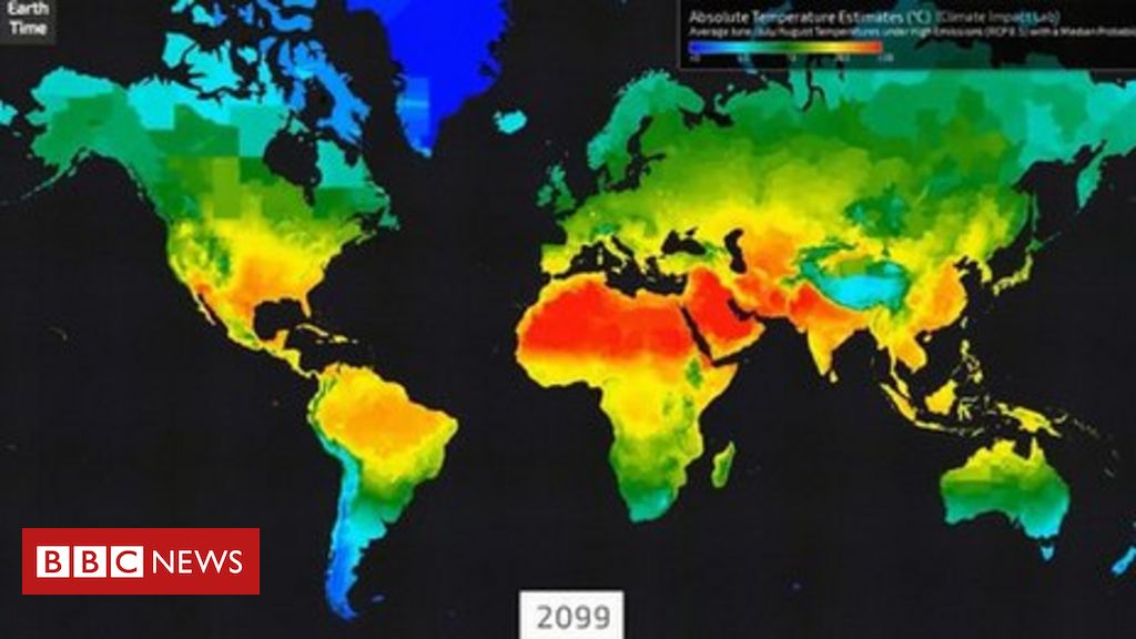 Mudança climática Animação mostra possível avanço das temperaturas