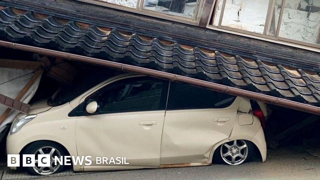 O instante em que terremoto atinge cidade de Kanazawa, no Japão