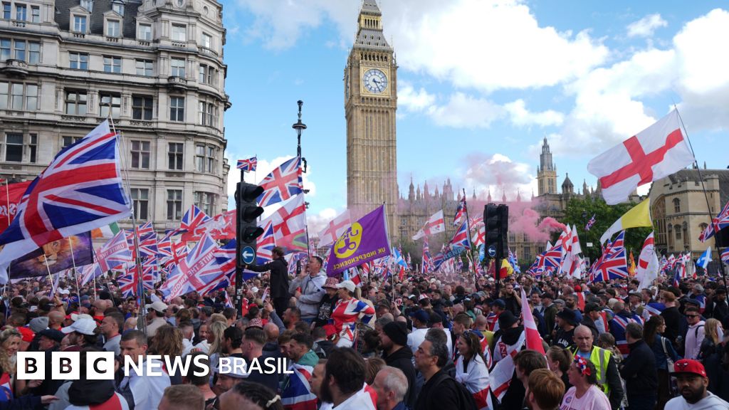 'Unir o Reino': o protesto da direita radical contra imigração que reuniu mais de 100 mil em Londres
