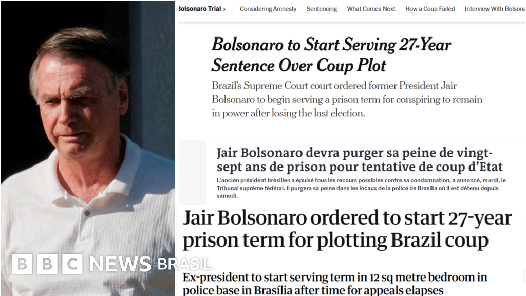 Como imprensa internacional noticiou início da pena de Bolsonaro por 'conspiração golpista'