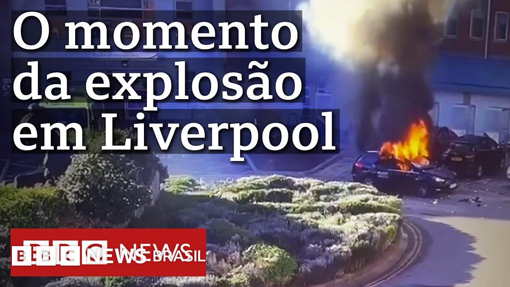 O momento em que bomba explode em frente a hospital de Liverpool