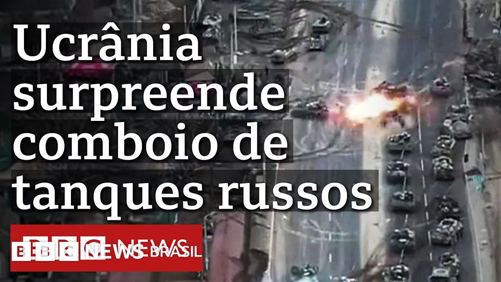 Tanques russos são atingidos de surpresa por forças ucranianas