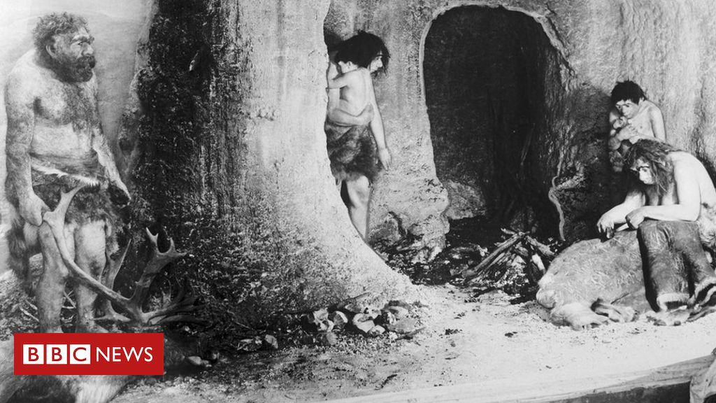 Evolução humana homem das cavernas aterrissando página da web