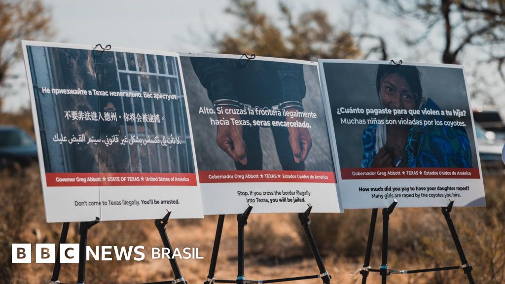 'Quanto você pagou para sua filha ser estuprada?': os polêmicos cartazes do Texas para dissuadir imigrantes de cruzar a fronteira com os EUA
