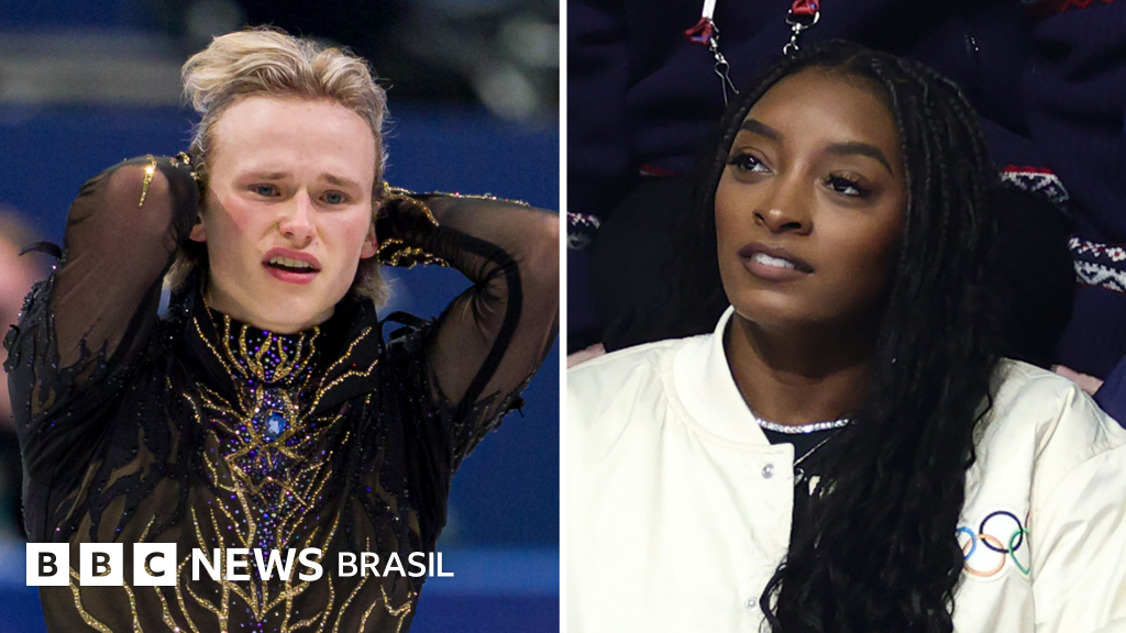 O que Simone Biles disse ao 'Deus dos Quadruplos' da patinação no gelo após frustração de perder o ouro na Olimpíada de Inverno