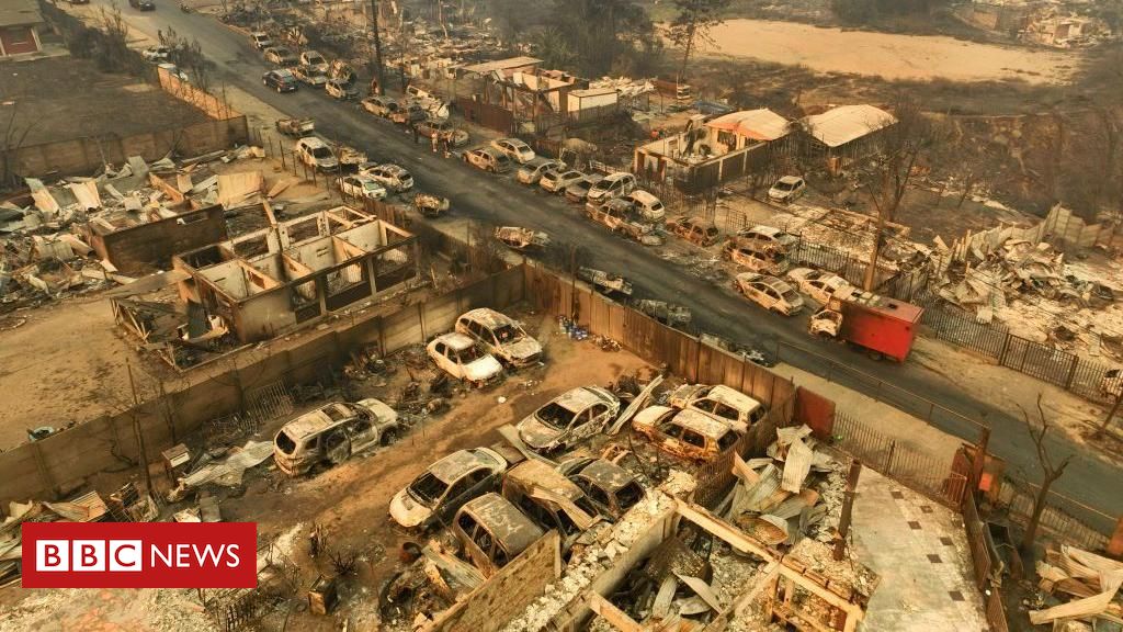 As impressionantes imagens dos incêndios que devastam o Chile