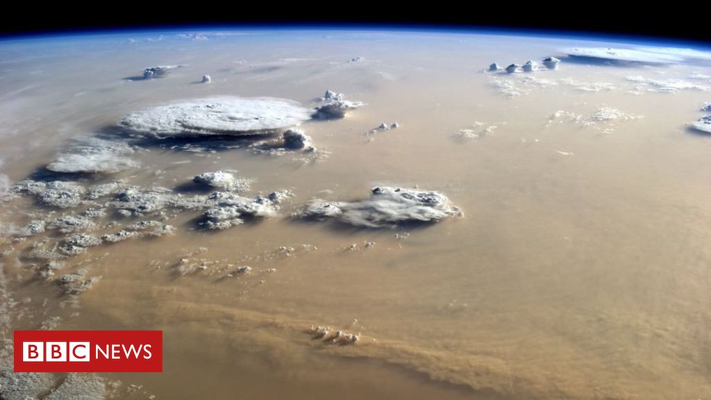 Poeira Saara / Nuvem de poeira gigantesca viaja 10 mil km do Saara atÃ© as : A previsão do programa de observação da terra da união .