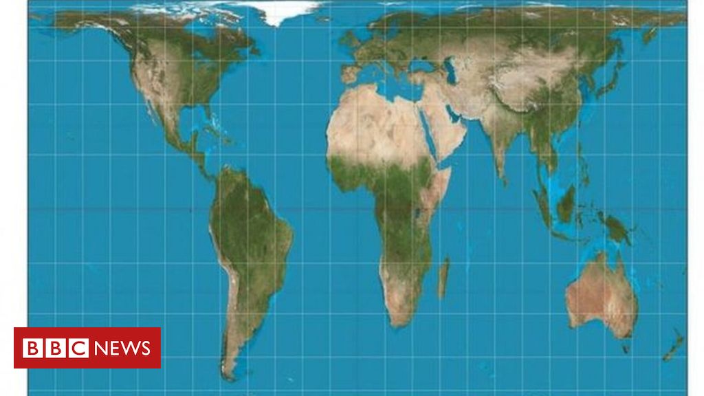 Visão  O mapa mundo que aprendemos na escola é uma farsa