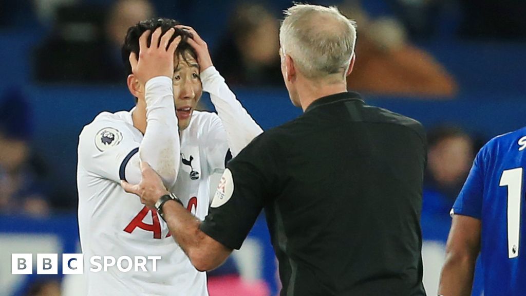 Tottenham forward Heung-min red card for tackle Andre Gomes BBC Sport