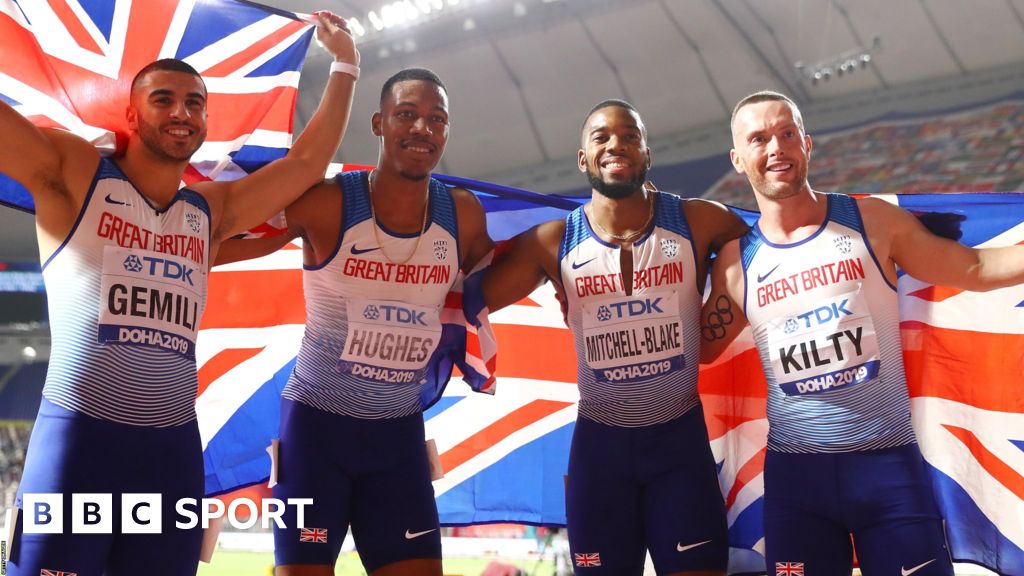 World Athletics Championships Great Britain win silver in men's 4x100m