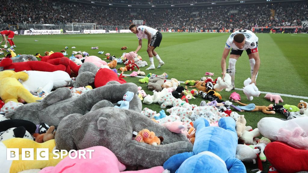 Besiktas vs Antalyaspor delayed as fans throw thousands of toys on pitch  for kids hit by earthquakes