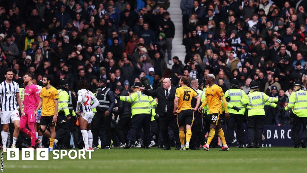 West Brom 0-2 Wolves: Visitors progress after crowd trouble sees game ...