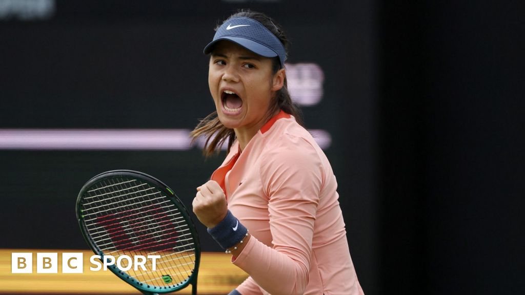 Nottingham Open: Emma Raducanu overcomes late wobble to beat Ena Shibahara in straight sets – BBC Sport
