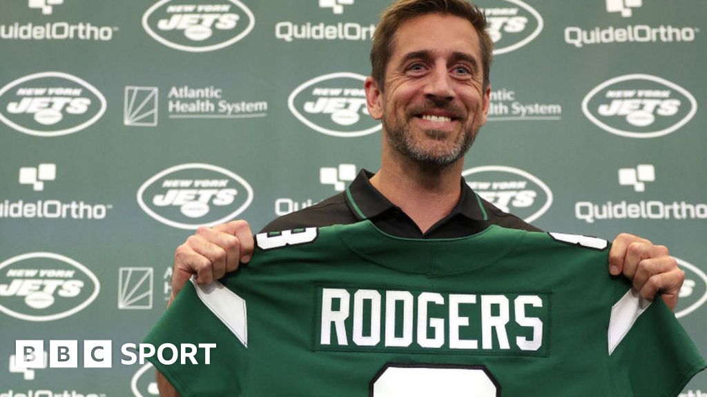 NFL Aaron Rodgers jokes New York Jets' Super Bowl trophy looks 'lonely