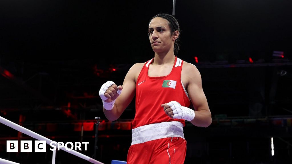 Boxer Khelif through as opponent abandons in 46 seconds