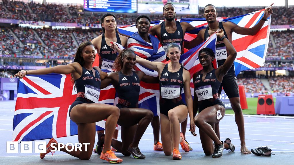 GB win women's 4x100m relay silver and men take bronze