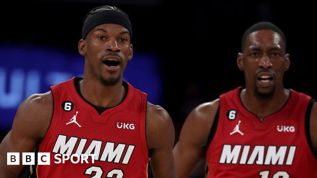 Jimmy Butler of the Miami Heat reacts during the second half against  News Photo - Getty Images