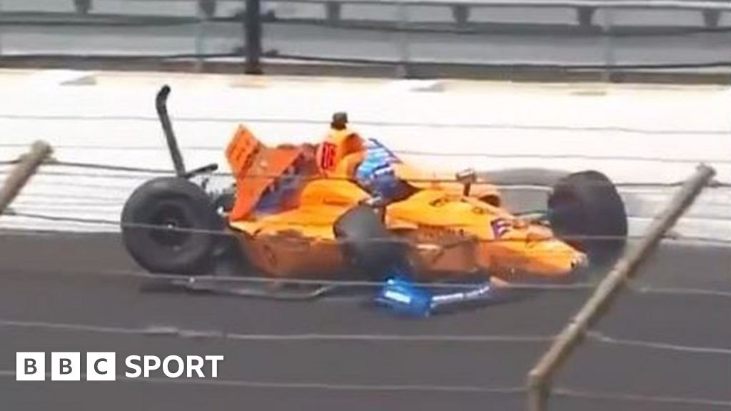 Indy 500: Fernando Alonso unhurt after practice crash - BBC Sport