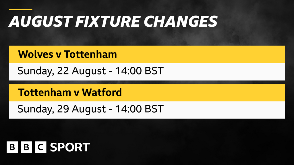 Premier League: Fixture Changes For Tottenham, Wolves And Watford - BBC ...