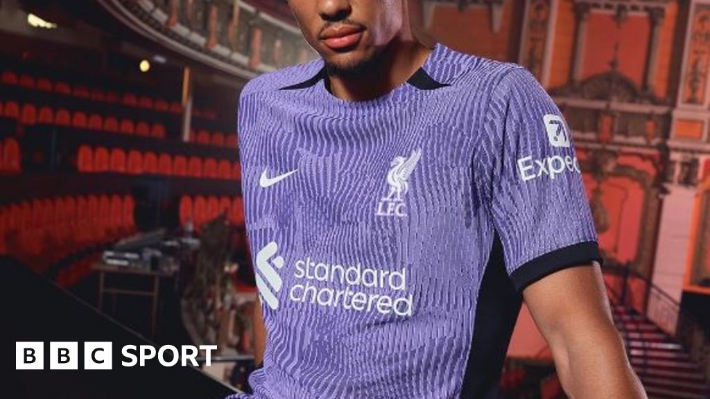 Liverpool's new third kit is purple and has a tribal sleeve design