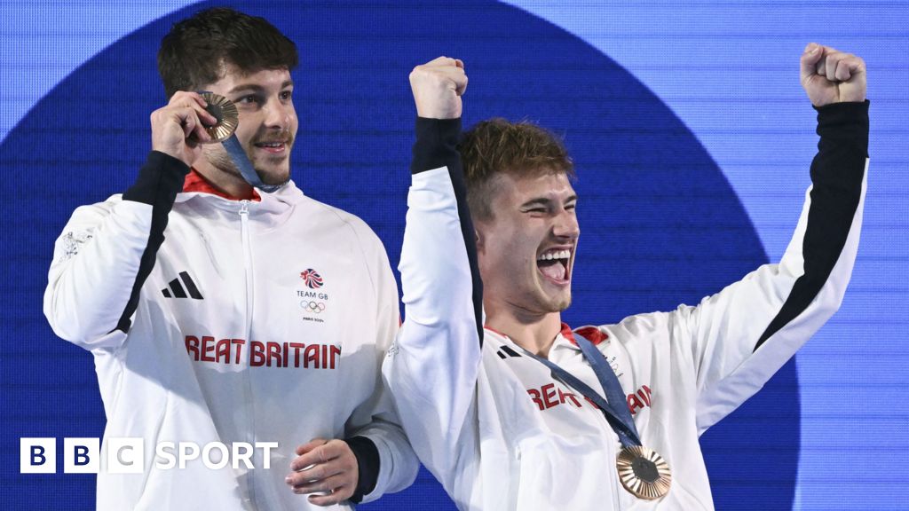 Olympics diving: Jack Laugher and Anthony Harding win bronze for GB in men’s synchronised 3m springboard final