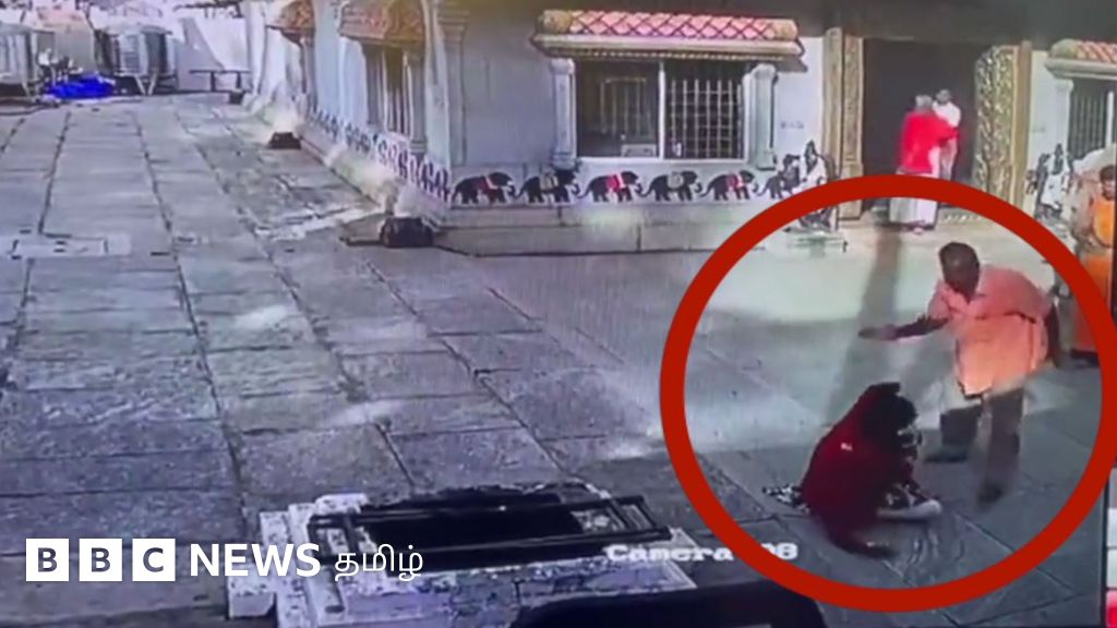 பெங்களூருவில் கோவிலுக்கு வெளியே முடியை பிடித்து இழுத்துச் செல்லப்பட்ட பெண்