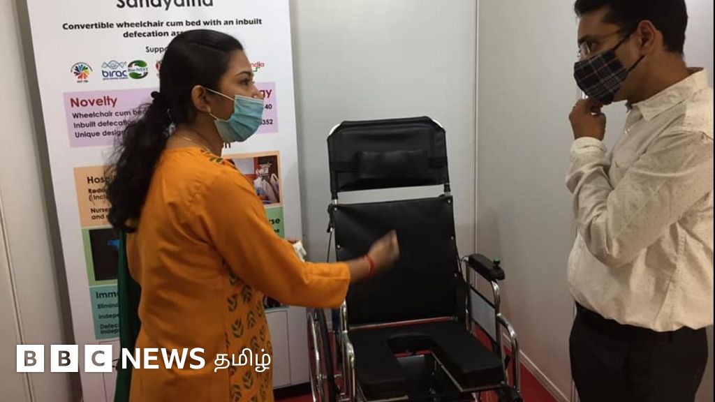 சக்கர நாற்காலி கழிவறை: தமிழ்நாட்டு பெண் உருவாக்கிய மாடலின் சிறப்பும், கிடைத்த முதலீடும்