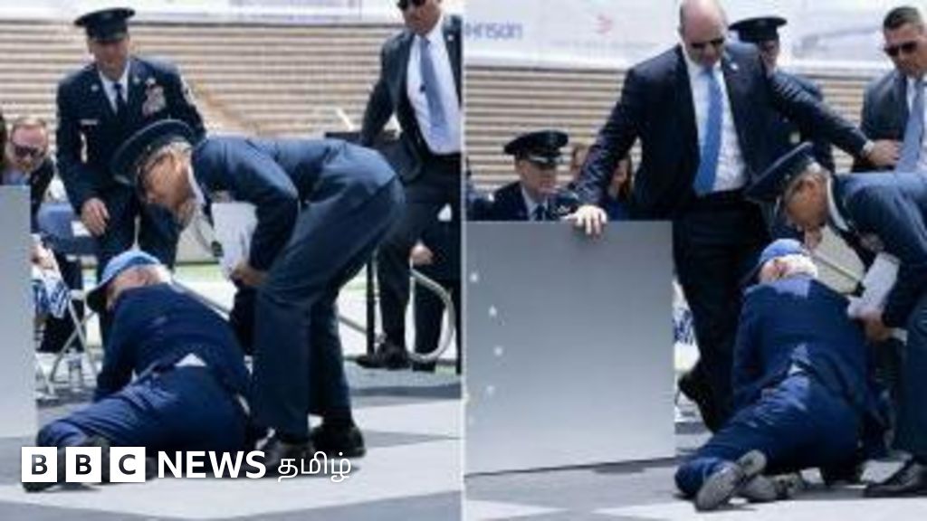 கால் இடறி விழுந்த அமெரிக்க அதிபர் ஜோ பைடன் - தேர்தலுடன் தொடர்புபடுத்தப்படுவது ஏன்?