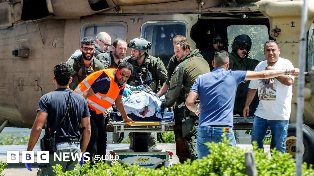 காஸா: ஹமாஸ் பணையக்கைதிகளை இஸ்ரேலியப் படைகள் மீட்கும் காட்சி