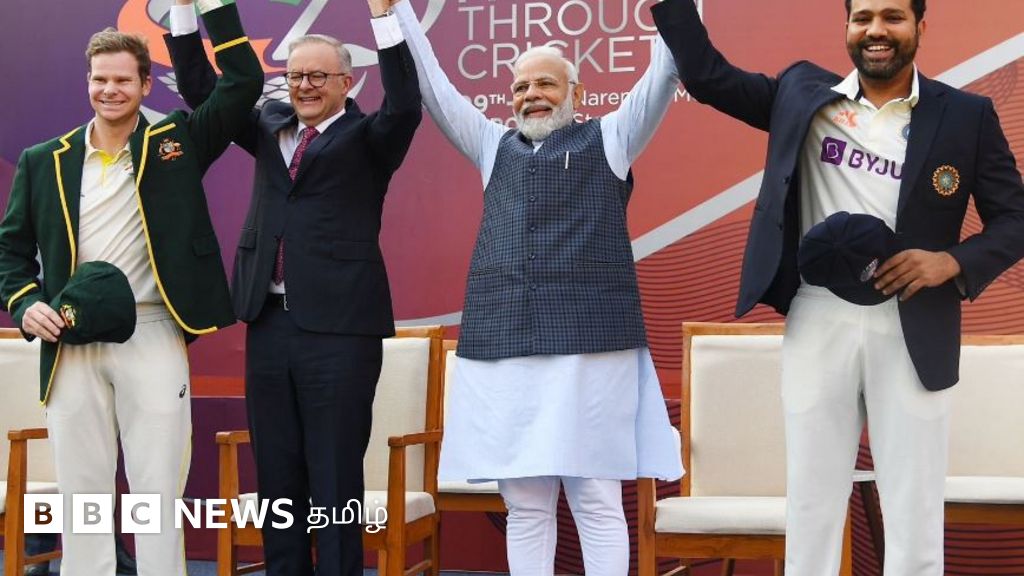 இந்தியாவை சோதித்த ஆஸ்திரேலியா - மைதானத்துக்கு வந்த இந்தியா, ஆஸி. பிரதமர்கள்