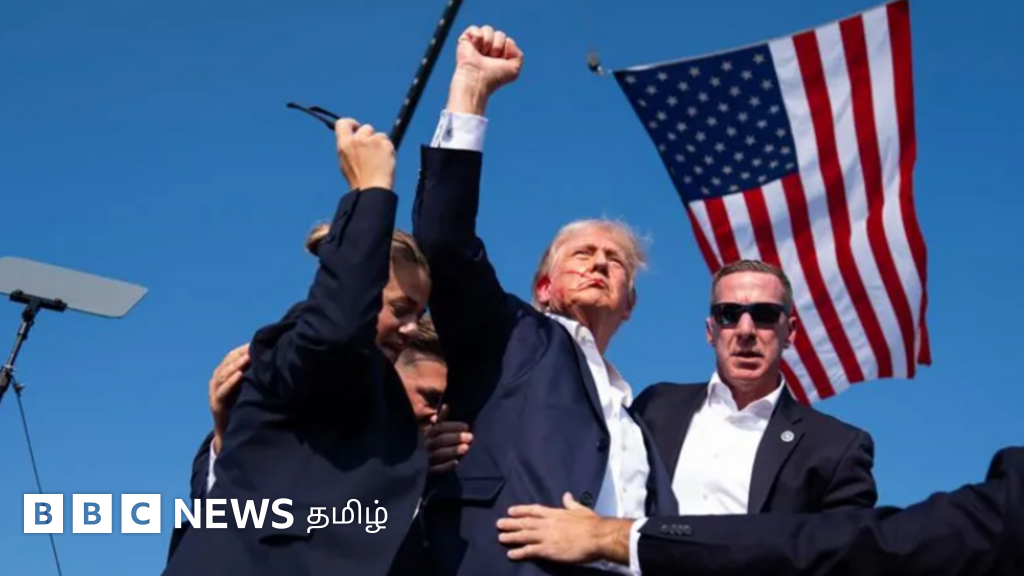 டொனால்ட் டிரம்ப் மீது துப்பாக்கிச் சூடு நடத்தப்பட்ட தருணத்தின் பிரத்யேக புகைப்படங்கள்