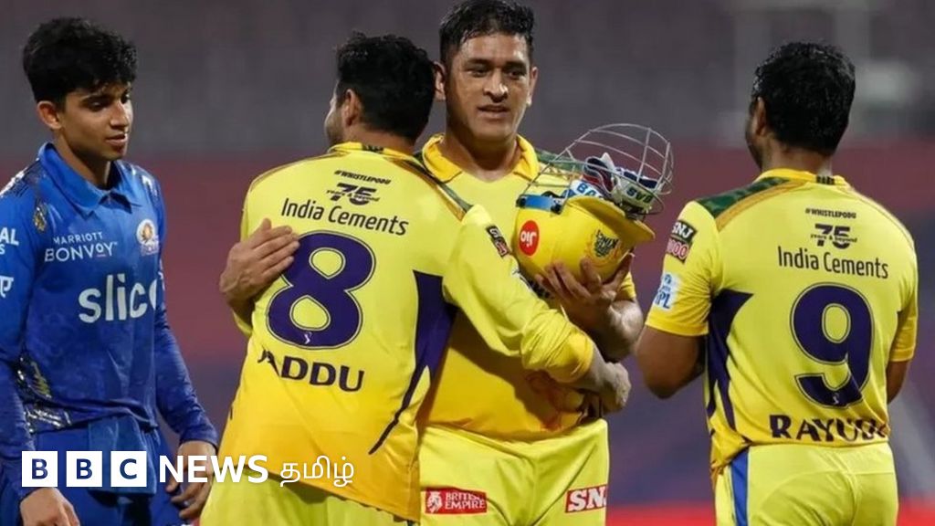 சிஸ்கே Vs எம்ஐ: வைரலாகும் தோனியின் சாகசம்: 