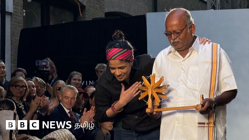 லண்டன் பேஷன் ஷோவில் பவானி ஜமுக்காளம் - தாரை, தப்பட்டை முழங்க மேடையேறிய ஈரோடு நெசவாளர்