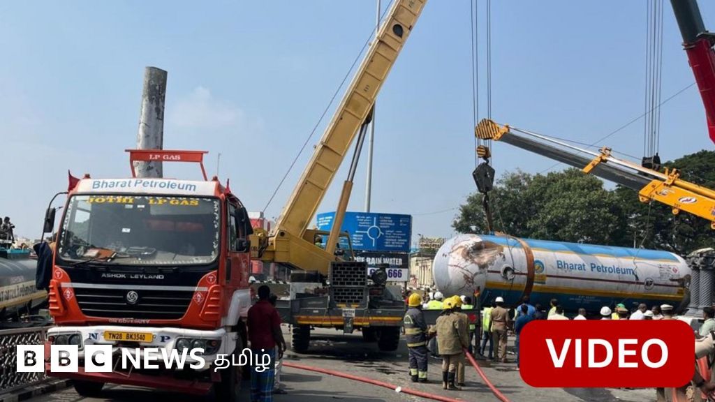 கோவை: எரிவாயு டேங்கர் லாரி கவிழ்ந்து விபத்து - 10 மணிநேரம் நீடித்த மீட்புப்பணி 