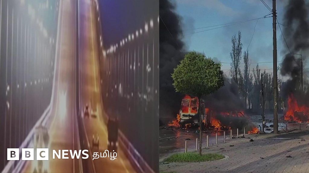 யுக்ரேன் பாலத்தை தாக்கியதற்கு ரஷ்யா எதிர் தாக்குதல்