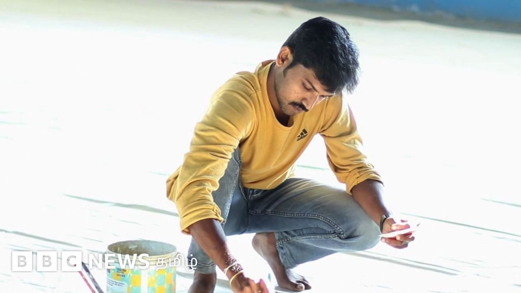 காபி பொடியைப் பயன்படுத்தி ராணி எலிசபெத் ஓவியத்தை பிரம்மாண்டமாக வரைந்த ஓவியர்