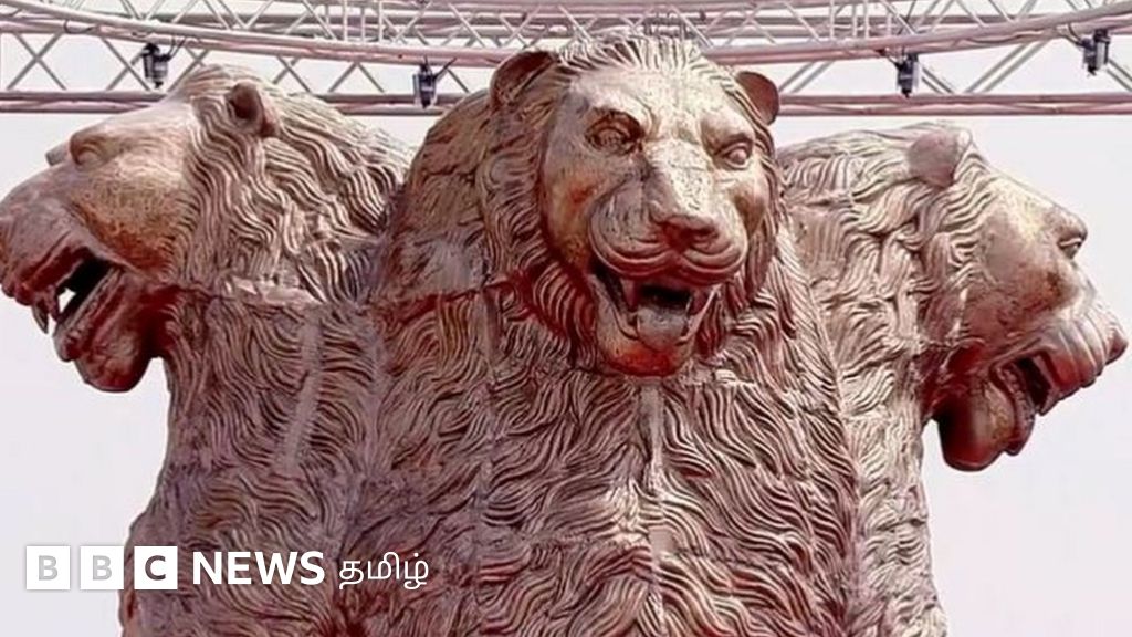 தேசிய சின்னத்தில் கோரைப் பல் காட்டும் சிங்கங்கள்: மாறுபடும் வடிவமைப்பும் விமர்சனங்களும்