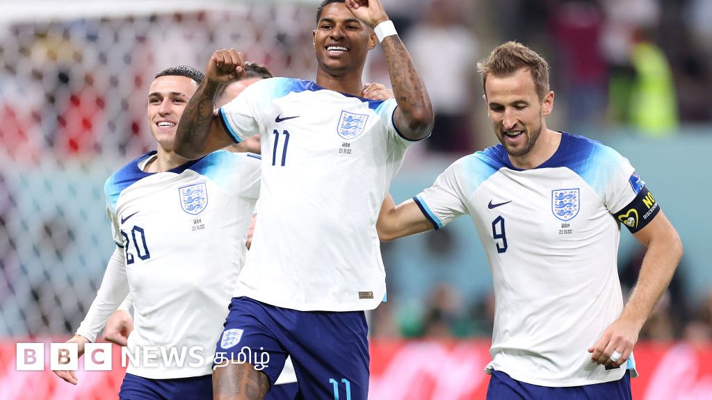 க﻿த்தார் 2022: இரானை வீழ்த்திய இங்கிலாந்து - தொடக்க ஆட்டத்திலேயே அதிரடி காட்டிய வீரர்கள்